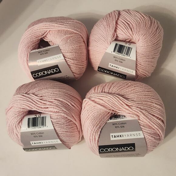 4 Tahki Yarns Coronado Pink 18 DK 90%Cotton/10% Silk 121 Yards Made in Italy - Picture 1 of 6